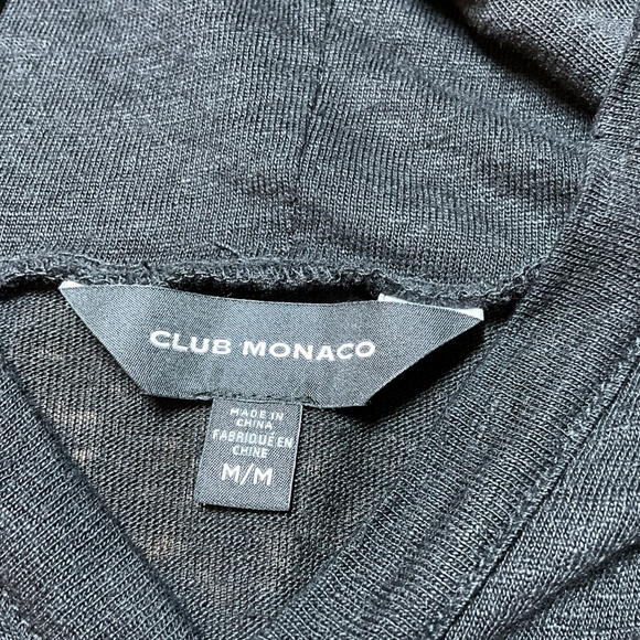 CLUB MONACO 100% Linen Black Long Sleeve Lightweight Hoodie US Sz M - Picture 5 of 10